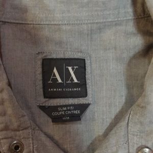 Gray button down men’s slim medium